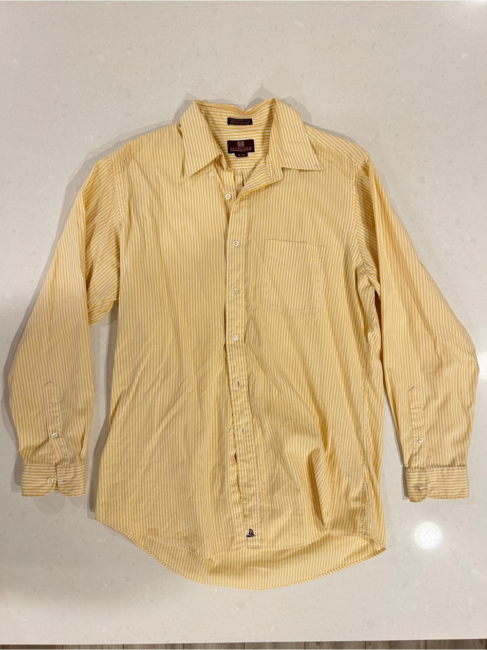Nordstrom Vintage Men's Yellow Striped Dress Shirt